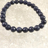 ミャンマー産 ブルー サファイア 8mm 128面カット ブレスレット 23.5g　　 (ID:42080)