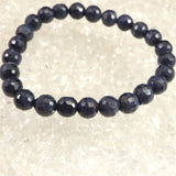ミャンマー産 ブルー サファイア 8mm 128面カット ブレスレット 23.5g　　 (ID:42080)