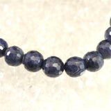 ミャンマー産 ブルー サファイア 8mm 128面カット ブレスレット 23.5g　　 (ID:42080)