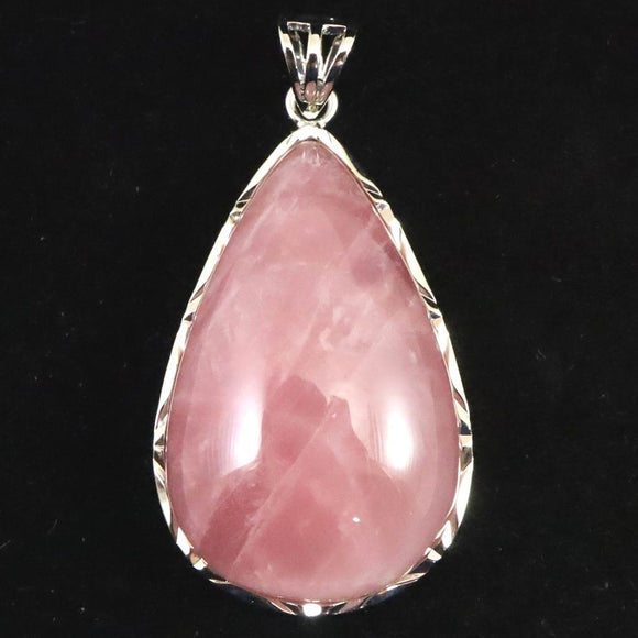 マダガスカル産 ローズクォーツ 31mm ペンダントトップ 10g (ID:42493)