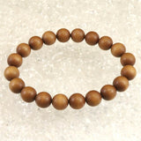 老山白檀 香木 ウッドビーズ  10mm玉ブレスレット 証明書付 10.1g (ID:42550)