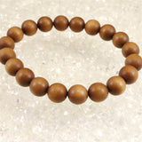 老山白檀 香木 ウッドビーズ  10mm玉ブレスレット 証明書付 10.1g (ID:42550)