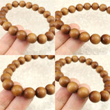 老山白檀 香木 ウッドビーズ  10mm玉ブレスレット 証明書付 10.1g (ID:42550)