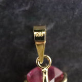 天然 未処理 ピンクサファイア 7mmラウンド ペンダントトップ K18YG  1.81ct (ID:42629)