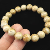 姫川薬石 トルマリン入り 10mm玉ブレスレット　証明書付　28.1ｇ (ID:42716)