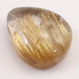 ゴールド タイチンルチル クォーツ 16mm ペアシェイプ ルース 11.4ct (ID:42978)