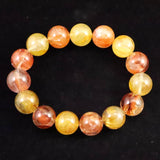 オーロラクォーツ ライモナイトインクォーツ 15mm玉ブレスレット 74.1g (ID:42987)