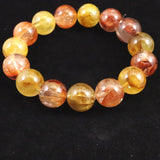 オーロラクォーツ ライモナイトインクォーツ 15mm玉ブレスレット 74.1g (ID:42987)