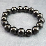 ノーブルシュンガイト  エリートシュンガイト　12mm玉ブレスレット 32.39g (ID:43006)
