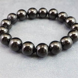 ノーブルシュンガイト  エリートシュンガイト　12mm玉ブレスレット 32.39g (ID:43006)