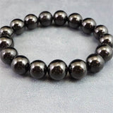 ノーブルシュンガイト  エリートシュンガイト　12mm玉ブレスレット 32.39g (ID:43006)