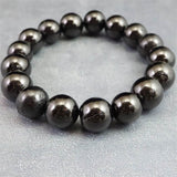 ノーブルシュンガイト  エリートシュンガイト　12mm玉ブレスレット 32.39g (ID:43006)
