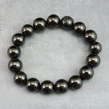 ノーブルシュンガイト  エリートシュンガイト　12mm玉ブレスレット 32.39g (ID:43006)