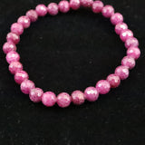 天然ルビー ミラーボールカット (2A)  6mm玉 ブレスレット 11.98g　 (ID:43036)