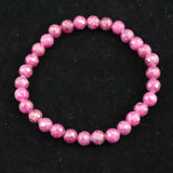 天然ルビー ミラーボールカット (2A)  6mm玉 ブレスレット 11.98g　 (ID:43036)