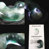 糸魚川翡翠  ヒスイ 小滝産 緑 30mm勾玉 ディレクトリカード付 11.1g (ID:43043)