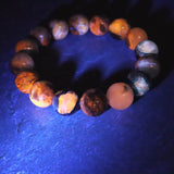 ブルーハックマナイトシリカ 蛍光 12.5mm玉ブレスレット 41.7g (ID:43233)