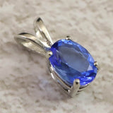 H&E社 シベリアンブルークォーツ　7X5mmオーバル ペンダントトップ　0.6g (ID:43280)