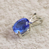 H&E社 シベリアンブルークォーツ　7X5mmオーバル ペンダントトップ　0.6g (ID:43280)