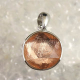 ギベオン ピンクゴールドカラー 12mm六芒星カット　ペンダントトップ 2.7g (ID:43318)