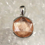 ギベオン ピンクゴールドカラー 12mm六芒星カット　ペンダントトップ 2.7g (ID:43318)