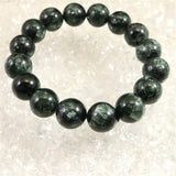 セラフィナイト クリノクロア 12.5mm玉ブレスレット 44.6g (ID:43332)