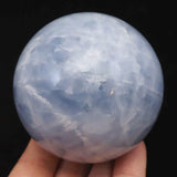 セレスタイト 天青石  67mmスフィア　丸玉　444ｇ (ID:43368)