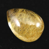 ヒマラヤ マニハール産 ゴールドルチル入り 水晶 ティアドロップ型 ルース 11.7ct (ID:43448)