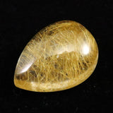 ヒマラヤ マニハール産 ゴールドルチル入り 水晶 ティアドロップ型 ルース 11.7ct (ID:43448)