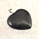 H&E社 ブラックアゼツライト(AZOZEO) 25mmハートペンダントトップ 証明書付 7.0g (ID:43816)