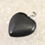 H&E社 ブラックアゼツライト(AZOZEO) 25mmハートペンダントトップ 証明書付 7.0g (ID:43816)