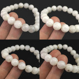 インドネシア産 イジェン水晶　 白 10mm玉ブレスレット 証明書付 28.4ｇ (ID:44130)