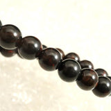 北海道産 ヴァーミリオンオブシディアン（紅十勝） 8mm玉ブレスレット 証明書付 15.3g (ID:44137)