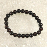北海道産 ヴァーミリオンオブシディアン（紅十勝） 8mm玉ブレスレット 証明書付 15.3g (ID:44137)