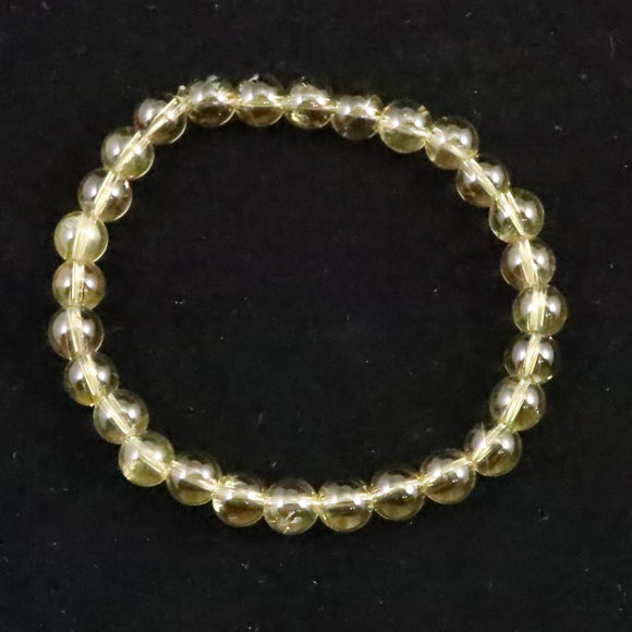 天然シトリン 非加熱 無処理　7mm玉ブレスレット 13.31g  (ID:44344)