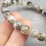 インドネシア産 イジェン水晶　8mm玉ブレスレット 証明書付 17.9ｇ (ID:44834)
