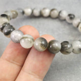 インドネシア産 イジェン水晶　8mm玉ブレスレット 証明書付 17.9ｇ (ID:44834)
