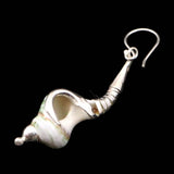 バリ島産 天然　ホワイト/グリーン ケオン ピアス  3.5g (ID:44917)