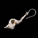 バリ島産 天然　ホワイト/グリーン ケオン ピアス  3.5g (ID:44917)