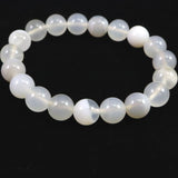 北海道 花石メノウ 瑪瑙 10mm玉 ブレスレット ディレクトリカード付 28.3g (ID:45025)