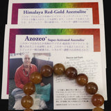 H&E社 ヒマラヤレッドゴールドアゼツライト(AZOZEO)  12mm玉ブレスレット 証明書付 40.8g (ID:45128)