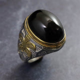 ビリトナイト　インドネシア産テクタイト　18mmオーバル　リング　19号 (ID:45290)