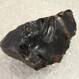 北海道産 オブシディアン 黒曜石 花十勝 91mm原石 177g (ID:45339)