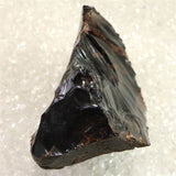 北海道産 オブシディアン 黒曜石 花十勝 91mm原石 177g (ID:45339)