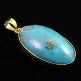 ペルシアンターコイズ 33mmオーバル ペンダントトップ 18KGP 12.8g (ID:45340)