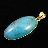 ペルシアンターコイズ 33mmオーバル ペンダントトップ 18KGP 12.8g (ID:45340)