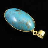 ペルシアンターコイズ 33mmオーバル ペンダントトップ 18KGP 12.8g (ID:45340)