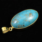 ペルシアンターコイズ 33mmオーバル ペンダントトップ 18KGP 12.8g (ID:45340)