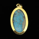 ペルシアンターコイズ 33mmオーバル ペンダントトップ 18KGP 12.8g (ID:45340)