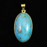 ペルシアンターコイズ 33mmオーバル ペンダントトップ 18KGP 12.8g (ID:45340)
